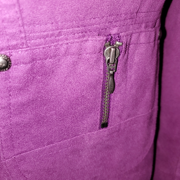 💜 Tan Jay faux suede jacket EUC - Picture 2 of 6